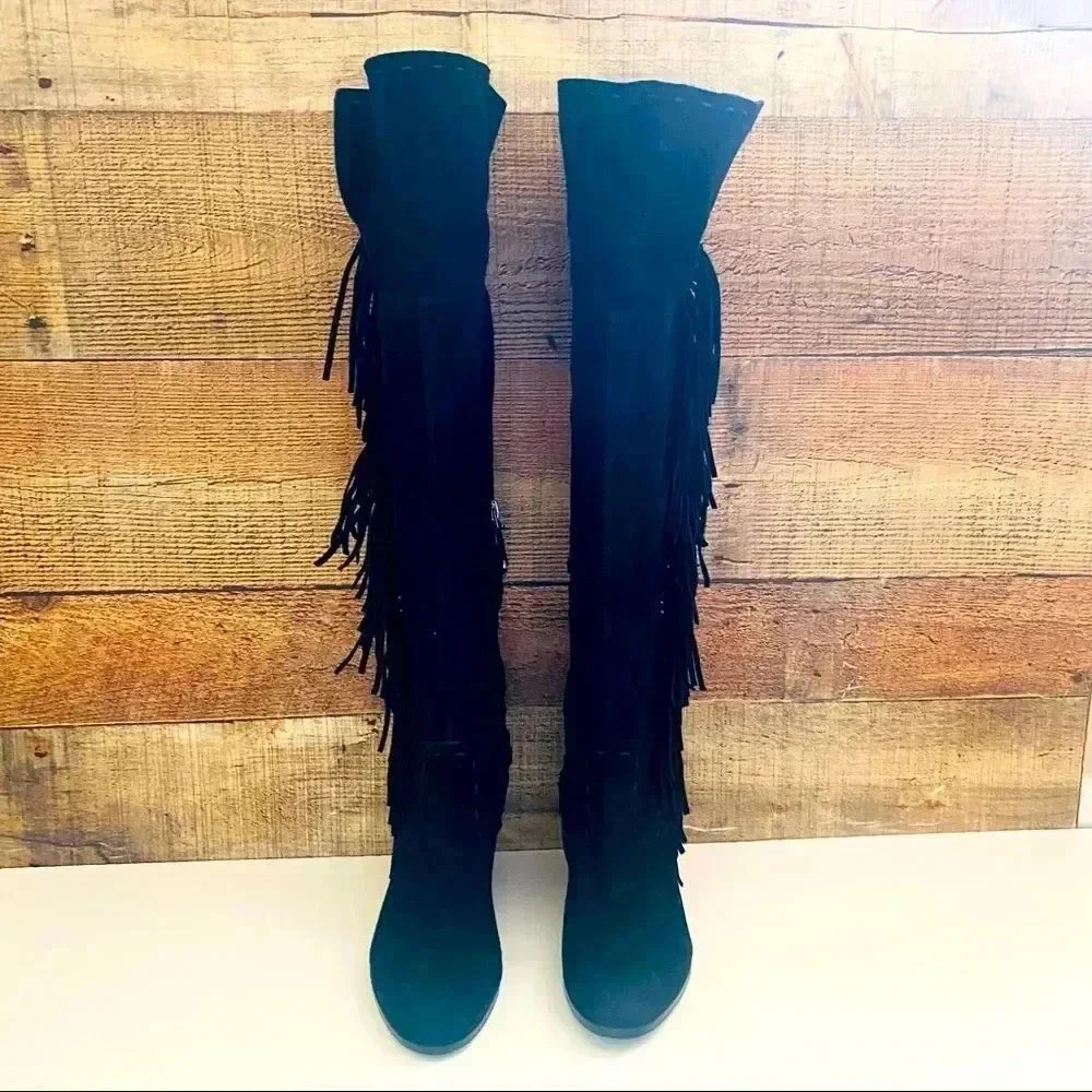 NWOT Sam Edelman Josephine Leather Fringe Boots